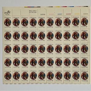 Christmas Stamps 1972 Master of St. Lucy Legend MNH 8 cent Sheet of 50 1471 Vtg